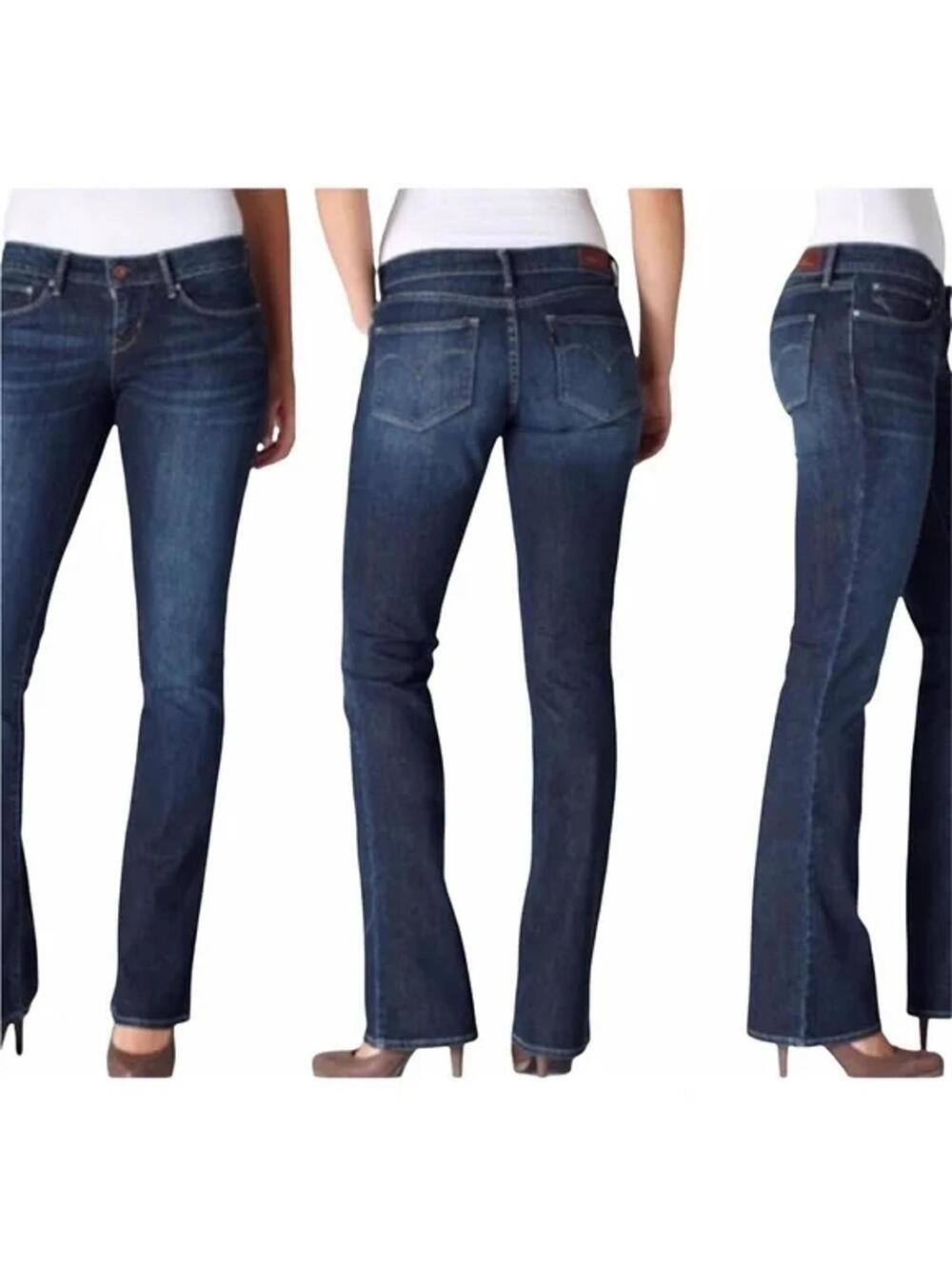 Levi's Slight Curve Skinny Bootcut Jeans Dark Blue 32x34 Mid Rise Stretch